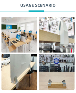 Nhôm C Hình Dạng Văn Phòng Bàn Màn Hình Acrylic Divider Ajustabla Phân Vùng Kẹp Bàn Kẹp Nhôm - Product Image 4