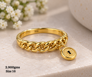 22K 916 Gold <b>Ring</b> 2.90 Gram Handmade Fancy Gold <b>Ring</b> for Women Wedding Function Traditional <b>Indian</b> Jewellery - Product Image 6