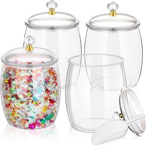 Candy and <b>Cookie</b> <b>Jars</b> with Lids Clear Plastic <b>Cookie</b> Container Candy <b>Jars</b> Large Airtight Apothecary Storage Organization - Product Image 1