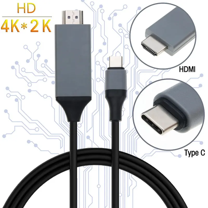 2m USB C 3.1 to HDMI Cables 4K Type C to HD Adapter For Samsung Galaxy S9/S8/s10
