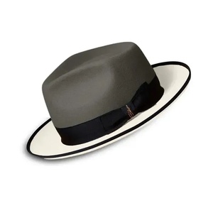 Wool Felt Fedora <b>Hat</b> Two Tone Bow <b>Band</b> Unisex Adult Classic Travel Formal Casual <b>Hat</b> - Product Image 4