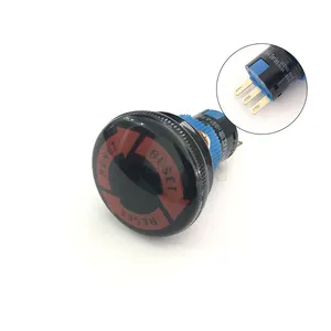 New product 16mm emergency stop button latching black mushroom head 1no1nc on off 5A 3 pin terminal