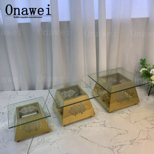 Onawei Hotel ristorante Wedding Gold Buffet festa espositore cibo Stand di ristorazione vassoi Rack Dessert riser per piatti alimentari - Product Image 4
