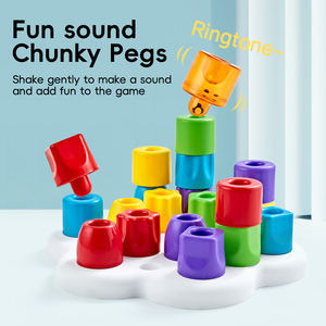 Gioco Educativo per Bambini KS, Blocchi di Costruzione Impilabili Fai-da-Te, <span class=keywords><strong>Puzzle</strong></span> di Forme, Gioco di Ordinamento, Giocattoli Montessori con Pioli in Plastica Robusta - Product Image 6