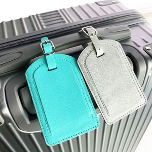 YY Portable Fashionable Plaid Pattern Water Resistant Luggage <b>Tags</b> Board Bag <b>Tag</b> Name <b>ID</b> Holder PU Leather Suitcase Durable - Product Image 1
