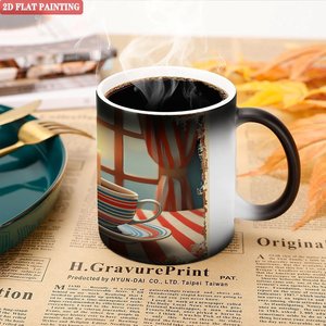 Mug à sublimation haute définition 11oz en céramique noire givrée, tasse cadeau thermosensible - Product Image 5
