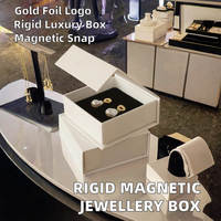 Boîte à bijoux rigide haut de gamme à fermeture magnétique, avec logo personnalisé, estampage à chaud or, procédé de gaufrage et débossage, pour emballage de boucles d'oreilles