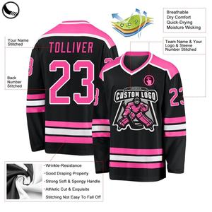 Maillots de hockey sur glace BETHERIVAL Team Brand, design personnalisé, broderie appliquée, 100% polyester - Product Image 3