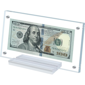Espositore per banconote da un dollaro con cornice trasparente in acrilico <span class=keywords><strong>porta</strong></span> banconote magnetica espositore per biglietti - Product Image 2
