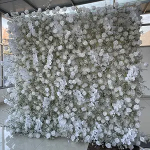 8ft * 8ft детская Орхидея белая роза цветок стены искусственный шелк декоративный свадебный фон для мероприятий и вечеринок
