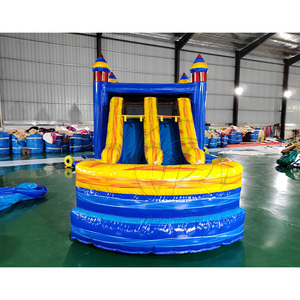 Château gonflable d'extérieur avec toboggan rebondissant, garde-corps amovible, PVC brillant, imperméable, pour événements de carnaval - Product Image 5