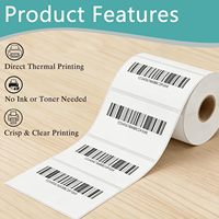 Étiquettes thermiques adhésives vierges transparentes anti-griffures personnalisées OEM/ODM, petites, avec code-barres, rouleau d'étiquettes adhésives blanches