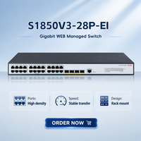 Commutateur géré H3C S1850V3-28P-EI, 24 ports Gigabit, 4 SFP, montage en rack, pour réseau d'entreprise et de bureau