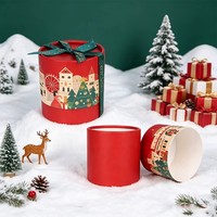 Caja de Cartón Redonda Biodegradable con Impresión Personalizada para Navidad, Envase Cilíndrico para Dulces, Chocolates, Bocadillos, Regalos, Tubo de Papel