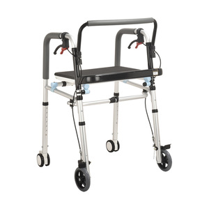 Aluminum Alloy Four Wheel Walker With Seat And Brake <b>For</b> Elderly Mobility Aid - Product Image 3
