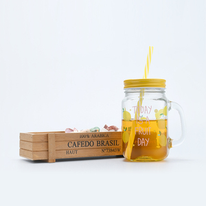 Recipiente transparente de zumo para beber, tarro de cristal con mango para zumo, 100ml, 500ml - Product Image 4