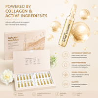 Suero Ampolla de Colágeno y Elastina Vegano Coreano OEM 20x2ml, Productos para el Cuidado de la Piel con Efecto Lifting, Reafirmante, Hidratante y Antienvejecimiento