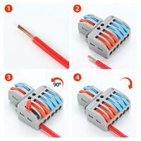 Bloque de terminales de conector rápido, dos, cuatro, 622, dos, seis, tres, seis, aplicación de energía, conectores de contacto de cobre, dos, cuatro,