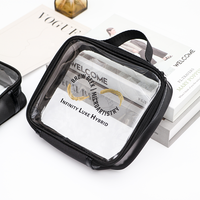 Sac de maquillage cosmétique en PVC, Logo personnalisé, transparent, étanche, paillettes, sac de beauté OEM personnalisé, pochette de voyage en plastique à fermeture éclair