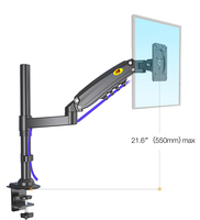 H80 Soporte de Escritorio Ergonómico de Movimiento Completo 2-9kg Capacidad de Carga 17-27 \ "LCD LED Monitor TV Soporte Escritorio Resorte de Gas Aluminio