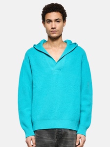 <span class=keywords><strong>Pull</strong></span> à capuche en maille bleu cyan vif pour homme, col en V, côtelé, mélange <span class=keywords><strong>de</strong></span> coton, style <span class=keywords><strong>surf</strong></span>, décontracté - Product Image 1