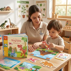 Giochi Educativi con Adesivi Riutilizzabili sul Mondo dei Dinosauri per l'Apprendimento Precoce - Product Image 4