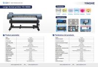 Imprimante textile et cuir par sublimation et laser Yinghe 1800A 6 pieds avec têtes XP600/I3200