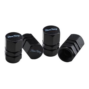 Bouchons de valve hexagonaux noirs Simoni Racing CAPS2/N, modèle de qualité supérieure, accessoires pour véhicules - Product Image 1