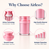 Pot à crème sans air 15ml 30ml 50ml PP AS Emballage rechargeable pour soins de la peau Vente en gros Marques de beauté