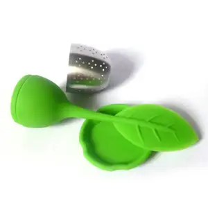 Food grade silicone tea strainer for provide leaves shapes all colors