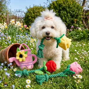 Jouets pour chiens de printemps et de la Saint-Valentin, jouets à mâcher interactifs en peluche et corde, jouets durables pour animaux de compagnie en forme de fleur, fabricant OEM ODM sur mesure - Product Image 1