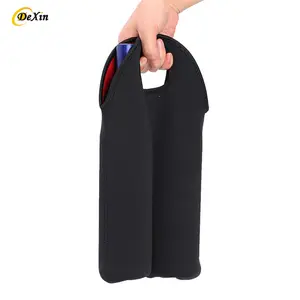 Botol Bir Anggur Neoprene Portabel Lengan 2 In 1 Kustom Tas Pendingin Minuman Terisolasi Pemegang Botol Anggur