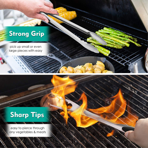 Juego de herramientas para barbacoa personalizado, accesorios para parrilla, cepillo de limpieza para asar, espátula con mango de madera, pinzas con caja de regalo - Product Image 5
