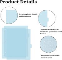 Classeur A4 transparent personnalisé Diviseur de pages Classeur à 3 anneaux Index à 8 onglets Classeur en plastique avec étiquettes