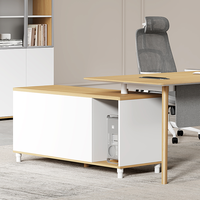 Nouveau style de travail moderne en bois simple pour patron Table de bureau en L avec tiroir à assembler Mobilier de bureau caractéristique