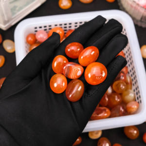 Pierres de paume en sardonyx polies en gros, pierres de reiki, pierres de souci, agate rouge naturelle, pierres de <span class=keywords><strong>poche</strong></span> plates - Product Image 2