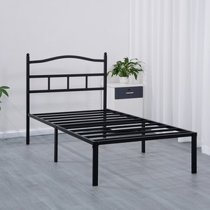 <span class=keywords><strong>Lit</strong></span> à cadre métallique <span class=keywords><strong>avec</strong></span> tête de <span class=keywords><strong>lit</strong></span> creuse et boîte de rangement, <span class=keywords><strong>lit</strong></span> simple <span class=keywords><strong>en</strong></span> acier forgé - Product Image 2