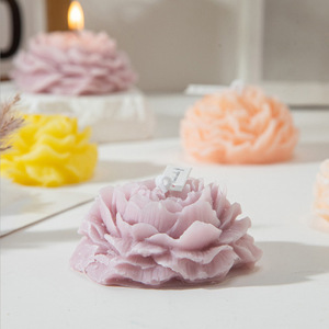 <span class=keywords><strong>Bougie</strong></span> parfumée créative multicolores en forme de fleur, parfum d'ambiance pour la maison, fournitures de décoration de fête, bougies parfumées en forme de pivoine - Product Image 4