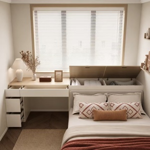 BALOM Modern Japandi Minimalist Bedroom Closet Natural Oak Solid Wood Soft Close Modular Custom OEM Wholesale Hotel - Product Image 4