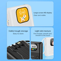 Batterie externe portable intelligente avec écran HD 2,2 pouces, 10000 mAh, charge rapide, câbles Micro USB, mémoire 4 Go, enregistrement musical, appels Bluetooth sans fil