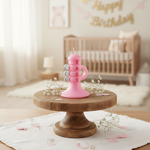Candele a Trombetta Rosa Baby H75 MM per Decorazione Camerette Bambini - Product Image 3