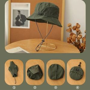 <b>Ski</b> Helmet Unisex Foldable Quick Dry Sun Safari Hat Waterproof Hiking Bucket Hat with String for Summer Outdoor - Product Image 3