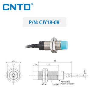 <span class=keywords><strong>Sensor</strong></span> de proximidad de alta fiabilidad de ciclo de vida útil largo CNTD tipo cilíndrico 8mm 200mA IP67 para control industrial - Product Image 3