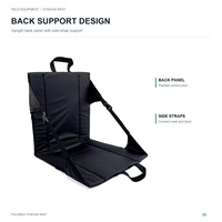 Coussin de siège pliable pour stade avec support dorsal, chaise rembourrée pour le sol, idéal pour le camping, les concerts et les sports de plein air