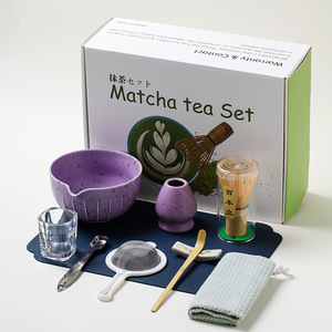 BAMBUS özelleştirilmiş Matcha seti kutusu japon Matcha çay seti 10 adet çırpma kase kepçe ile - Product Image 5