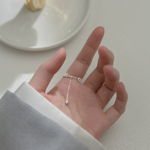 <span class=keywords><strong>Anello</strong></span> a <span class=keywords><strong>catena</strong></span> a tre strati con perline in <span class=keywords><strong>argento</strong></span> sterling <span class=keywords><strong>925</strong></span>, gioiello delicato e alla moda. - Product Image 4