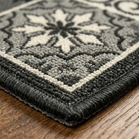 Non-slip Kitchen Mat with 4mm Cushioned Latex Backing and Geometric Tile Pattern for Home Floor Runner