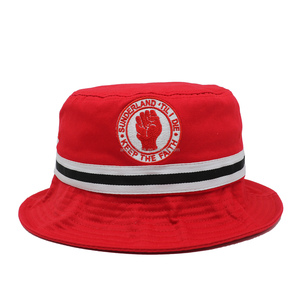 <b>Red</b> Custom Sporty Waterproof Outdoor Argyle Bucket Hat with Embroidery Logo Shiny Colors and Sun Protection - Product Image 1