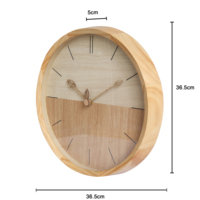 Jam Dinding Kayu Kerajinan Tangan dengan Jarum Kuarsa, Desain Logo Kustom, Model Sederhana untuk Ruang Tamu
