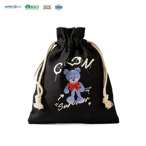 Pochette à cordon en coton biologique personnalisée, écologique, réutilisable, avec logo imprimé, pour emballage de bijoux tendance - Product Image 1